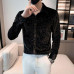 2023 Spring men's clothing simple casual slim fitting long sleeved velvet shirt