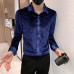 2023 Spring men's clothing simple casual slim fitting long sleeved velvet shirt