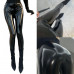 Womens Faux Leather Leggings High Waist Patent Leather Pants Fashion Wet Look