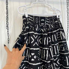 Women’s Black & White Isla Noir Print High Waist Wide Leg Pull on Pants Size L