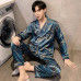 5XL Silk Pajama 2 Piece Pajamas for Men Trousers Suit Oversize Sleepwear Set