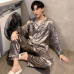 5XL Silk Pajama 2 Piece Pajamas for Men Trousers Suit Oversize Sleepwear Set