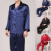 Men Silk Like Shirt and Pants Pyjama Pajamas Suit Dressing Gown Loungewear