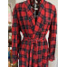 Men’s Vintage 50’s Bath Robe Red Black Plaid One Size Cotton Flannel