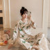 Women's Silk Satin Pajamas Set Long Sleeve Cute Print Sleepwear Loungewear Charm