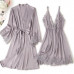 Sexy Wedding Lady Robe Suit Satin Bride Bridesmaid Gown Sleepwear Rayon 