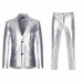 Men's Shiny 2 Pieces Suits Blazer Pants Party DJ NightClub Dress Tuxedo Suit new