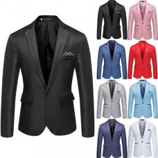 Men Formal One Button Blazer Tuxedo Coat Business Wedding Party Dress Suit US