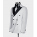 Mens Suit Peak Lapel Double Breasted Regular Fit Tuxedos Formal Business Blazer