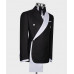 Fashion Groom Suit Black and White Color Blocking Suit Party Wedding Custom