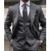 Men Suits Wedding Groom Best Men Tuxedos 3 Pieces Peak Lapel For Business Formal