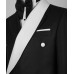 Fashion Groom Suit Black and White Color Blocking Suit Party Wedding Custom