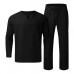 Men Henley Shirt Long Pieces Cotton Linen Set Sleeve And Casual Beach Pants