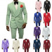 Paisley Men's Suit Slim Fit Jacquard Groom Wedding Tuxedo Business Jacket Pants 