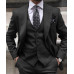 Men Suits Wedding Groom Best Men Tuxedos 3 Pieces Peak Lapel For Business Formal